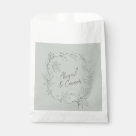 Minimalistische, handgezeichnet Reben weiße Farbe Geschenktütchen