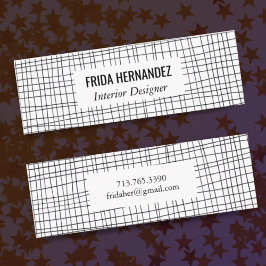 Minimalistische handgezeichnet Stripes Grid Lines  Mini Visitenkarte