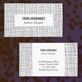 Minimalistische handgezeichnet Stripes Grid Lines  Visitenkarte