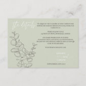 Minimalistische handgezeichnete Blätter zeigen grü Begleitkarte (Vorderseite)