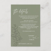 Minimalistische handgezeichnete Blätter zeigen grü Begleitkarte (Vorderseite)