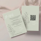 Minimalistische handgezeichnete Blätter zeigen grü Begleitkarte