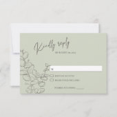 Minimalistische handgezeichnete Eukalyptus-Blätter RSVP Karte (Vorderseite)