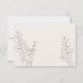 Minimalistische handgezeichnete Eukalyptus-Blätter RSVP Karte (Rückseite)