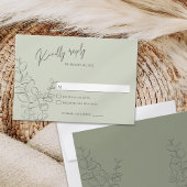 Minimalistische handgezeichnete Eukalyptus-Blätter RSVP Karte