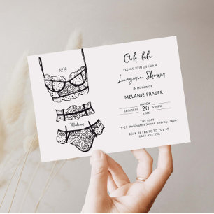 Minimalistische handgezeichnete Lingerie-Brautpart Einladung