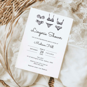 Minimalistische handgezeichnete Lingerie-Party Einladung