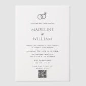 Minimalistische handgezeichnete Rings QR Code Hoch Pergament Einladungen (Vorderseite)