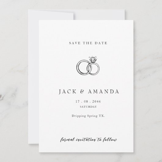 Minimalistische handgezeichnete Script-Hochzeit sp Save The Date (Vorderseite)