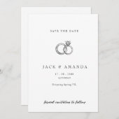 Minimalistische handgezeichnete Script-Hochzeit sp Save The Date (Vorne/Hinten)
