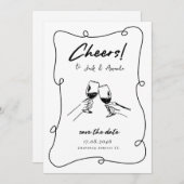 Minimalistische handgezeichnete Script-Hochzeit sp Save The Date (Vorne/Hinten)