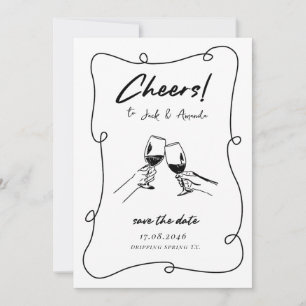 Minimalistische handgezeichnete Script-Hochzeit sp Save The Date