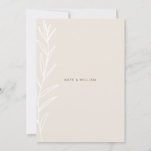 Minimalistische handgezeichnete Terracotta-Hochzei Save The Date (Rückseite)