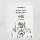 Minimalistische handgezogene Abendmahlzeit Einladung (Vorne/Hinten)