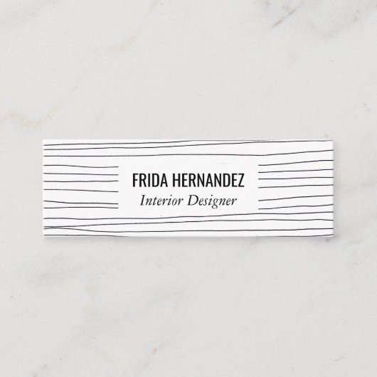 Minimalistische, handgezogene Linien Mini Visitenkarte (Vorderseite)