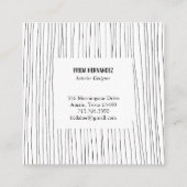 Minimalistische, handgezogene Linien Quadratische Visitenkarte (Rückseite)