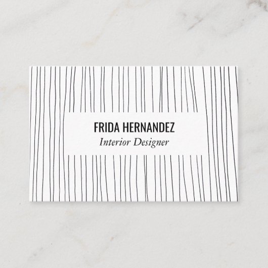 Minimalistische, handgezogene Linien Visitenkarte (Vorderseite)