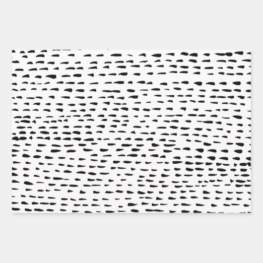 Minimalistische, handgezogene Streifen Linien Punk Geschenkpapier Set (Vorderseite)