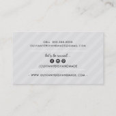 MINIMALISTISCHE HANDMADE Schwarz Visitenkarte (Rückseite)