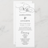 Minimalistische Handschrift, einfach moderne Hochz Programm (Vorne/Hinten)