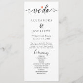 Minimalistische Handschrift, einfach moderne Hochz Programm (Vorderseite)