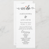 Minimalistische Handschrift, einfach moderne Hochz Programm (Vorne/Hinten)