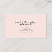 Minimalistische Handschrift Kalligrafie Haarstylis Visitenkarte (Rückseite)