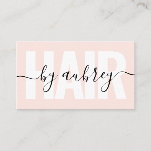Minimalistische Handschrift Kalligrafie Haarstylis Visitenkarte (Vorderseite)