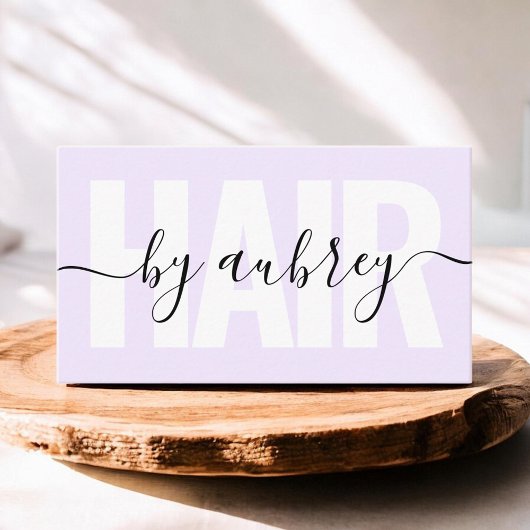 Minimalistische Handschrift Kalligrafie Haarstylis Visitenkarte