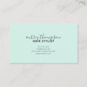 Minimalistische Handschrift Kalligrafie-Haarstylis Visitenkarte (Rückseite)