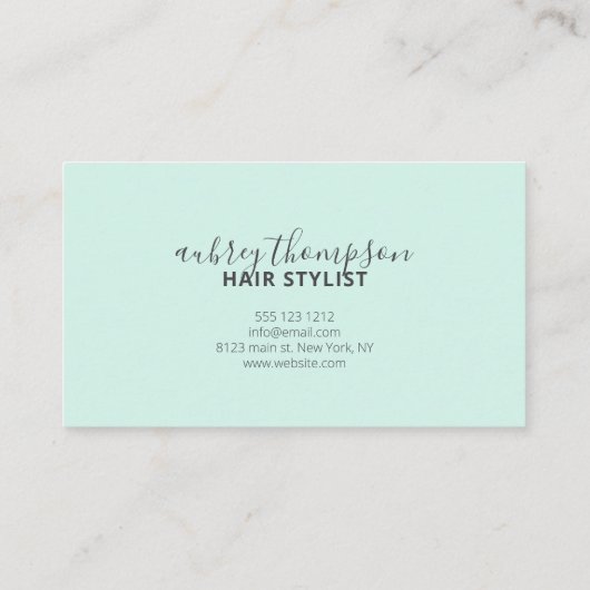 Minimalistische Handschrift Kalligrafie-Haarstylis Visitenkarte (Rückseite)