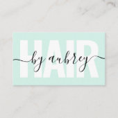 Minimalistische Handschrift Kalligrafie-Haarstylis Visitenkarte (Vorderseite)