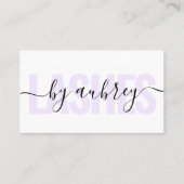 Minimalistische Handschrift Kalligraphie Lashes Visitenkarte (Vorderseite)