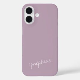 Minimalistische Handschrift Name Dusty Lilac Custo iPhone 16 Hülle
