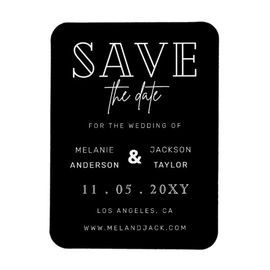 Minimalistische Handschrift Save the Date Magnet (Vertikal)