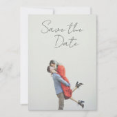 Minimalistische Handschrift Volles Foto-Overlay-Ho Save The Date (Vorderseite)