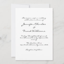 Minimalistische Handschrift White Simple Wedding Einladung