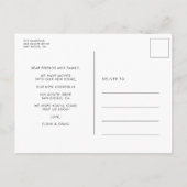 Minimalistische Handschrift Wir sind umgezogen Postkarte (Rückseite)