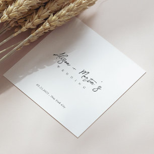 Minimalistische, handschriftlich verfasste Hochzei Serviette