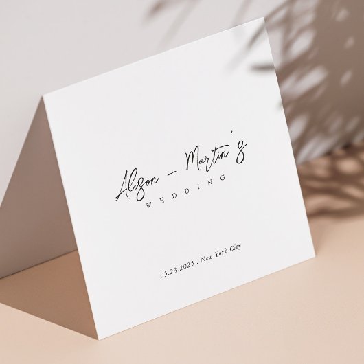 Minimalistische, handschriftlich verfasste Hochzei Serviette