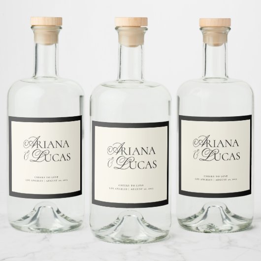 Minimalistische Handscript-Suche zur Liebe von Wei Alkoholflaschenetikett (Flaschen)