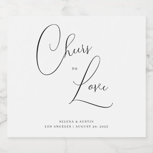 Minimalistische Handscript-Suche zur Liebe von Wei Schaumweinetikett (Einzelnes Label)