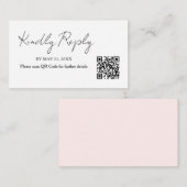 Minimalistische Handwriting-QR-Code-RSVP-Karte Begleitkarte (Vorne/Hinten)