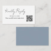 Minimalistische Handwriting-QR-Code-RSVP-Karte Begleitkarte (Vorne/Hinten)