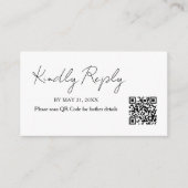 Minimalistische Handwriting-QR-Code-RSVP-Karte Begleitkarte (Vorderseite)