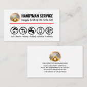 Minimalistische Handyman-Tools in roter Linie Visitenkarte (Vorne/Hinten)