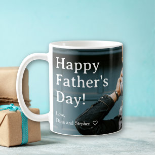 Minimalistische Happy Father's Day Papa Foto Kaffeetasse