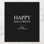 MINIMALISTISCHE HAPPY HALLOWEEN WEINFLASCHENETIKET WEINETIKETT (Einzelnes Label)