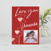 Minimalistische Happy Valentine Day Card Einladung (Stehend Vorderseite)