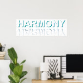 Minimalistische HARMONY-Text Wasserreflexion & Sch Poster (Heimbüro)